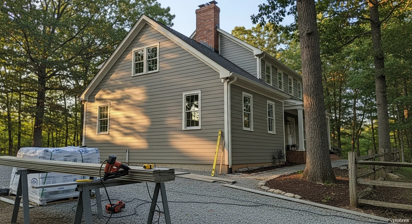 New siding installed on residential home exterior