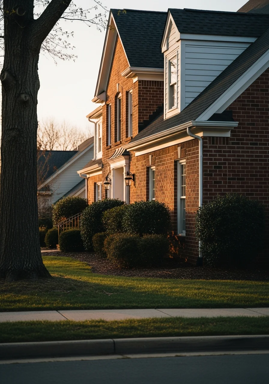A well-maintained single-family home with brick exterior in a Manassas neighborhood.